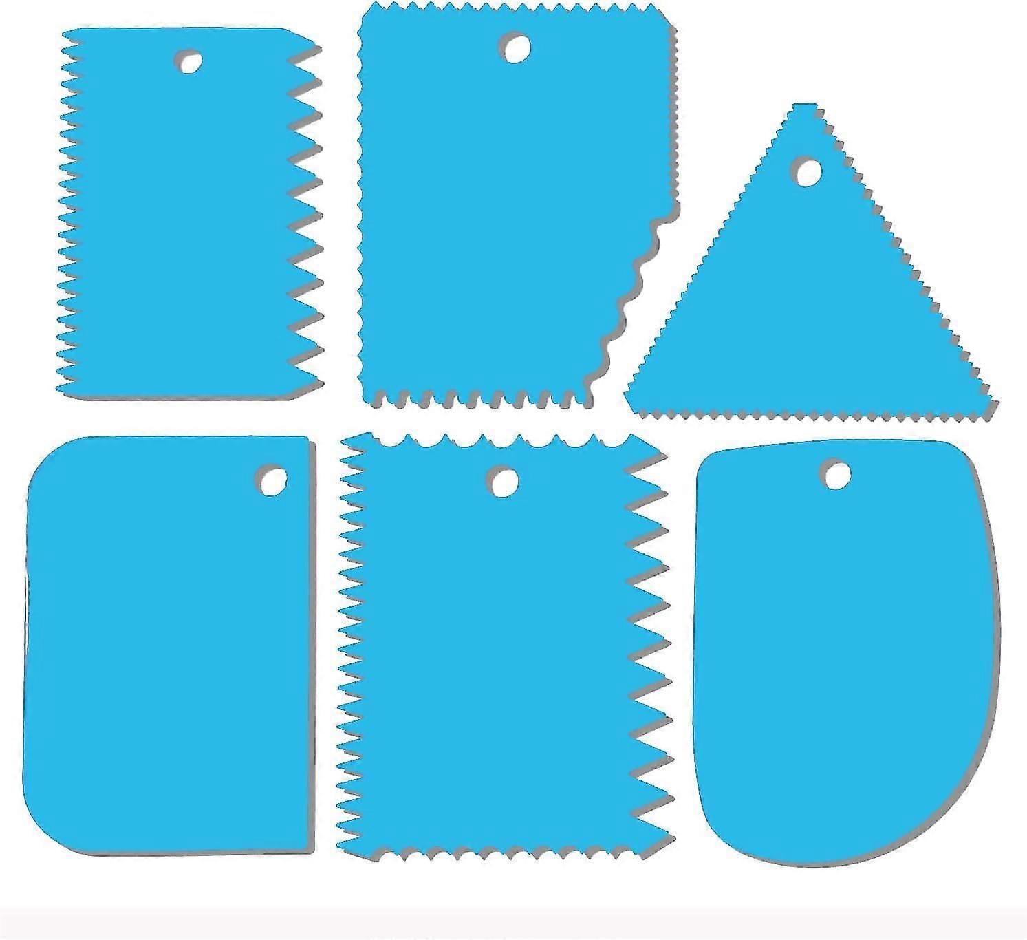 Cake Smoothing Scraper,dough Scraper Frosting Scraper Polishing Tool,frosting Smoothing Plastic Serrated Cake Frosting Kitchen Baking Cake Edgeblue