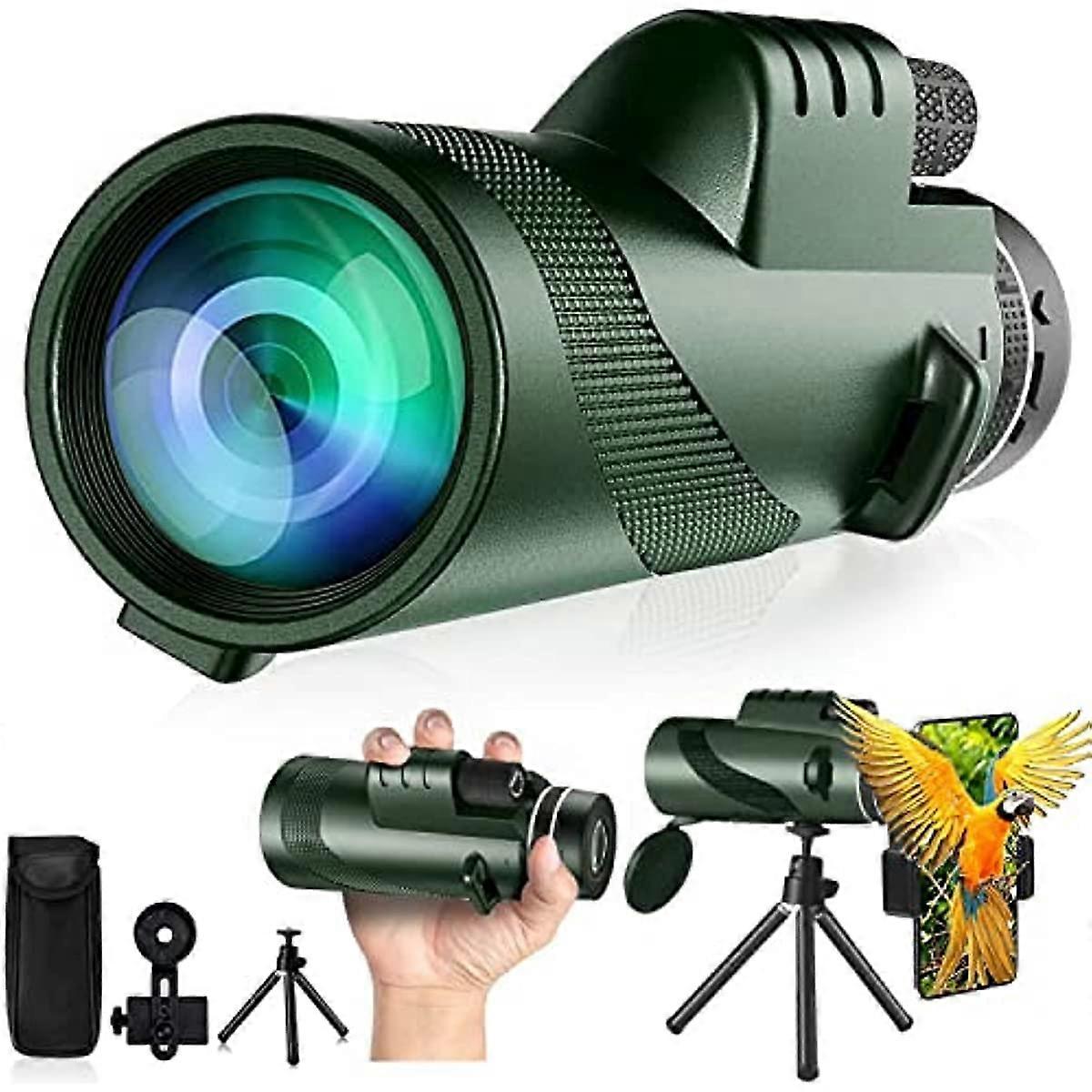80x100 Monocular-Telescope High Powered Monocular Adults for Low Night Vision