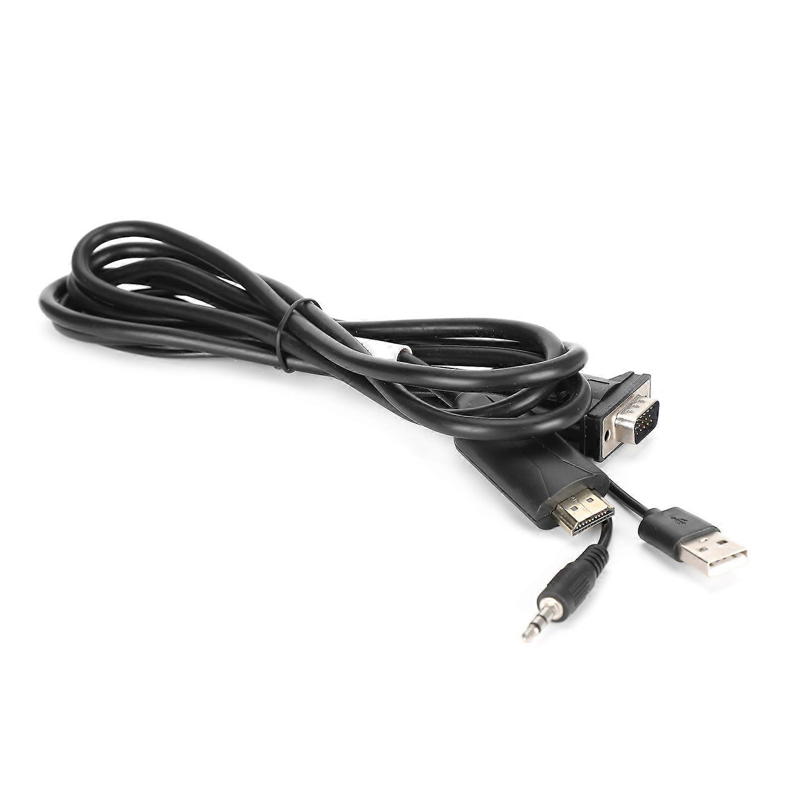 1.8M VGA to HD Multimedia Interface Cable Adapter with o High Definition 1080P USB Cable D14