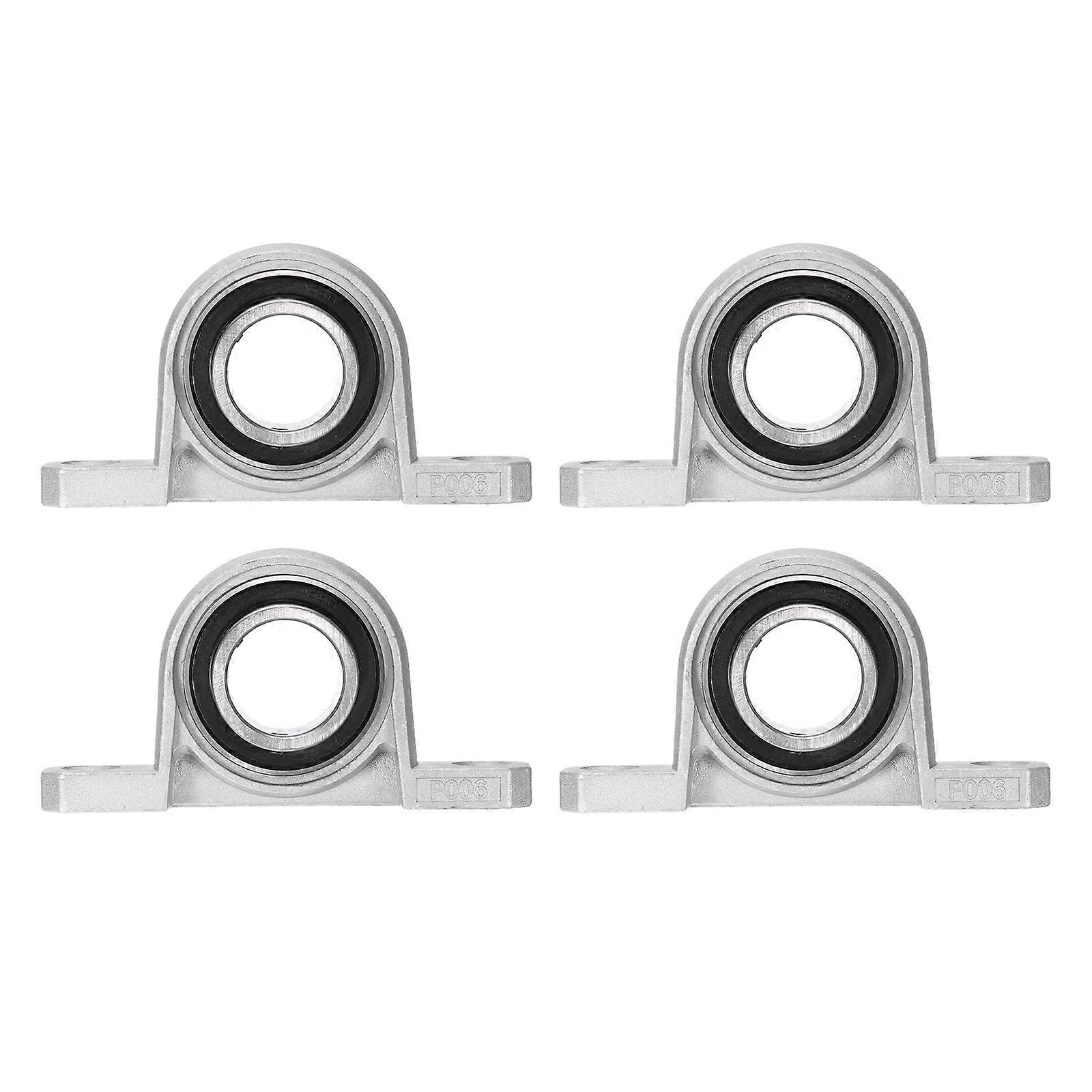 4 Pcs KP006 Pillow Block Bearing 30mm Bore Zinc Alloy Inner Ball Mounted Bearing Block Insert Bearing SelfAlignment