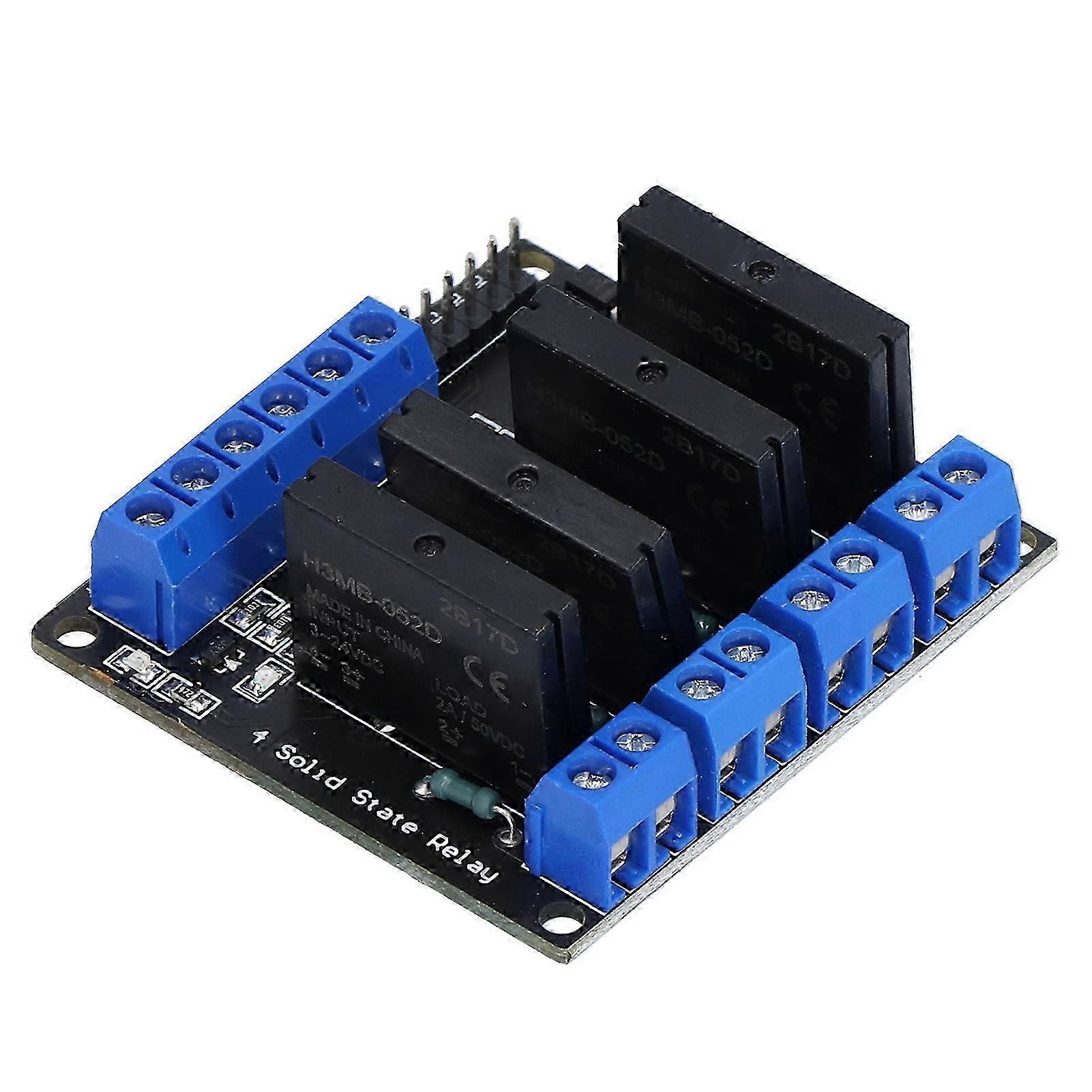 Solid State Relay Module 4 Channel High Level Trigger SSR DC Control AC with Fuse 324V HYM283