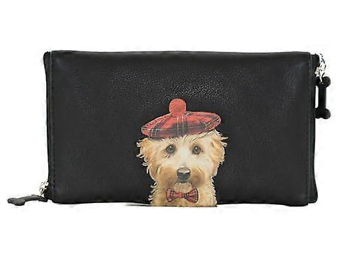 Cocos Dog Design 双眼镜盒，带后袋皮革 19 x 11 厘米Maltipoo cavapoo Cockapoo 带格子呢帽，可容纳 2 副眼镜
