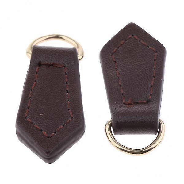 8x 2x Leather Slider Zipper Handle Accessory for DIY Bag Making