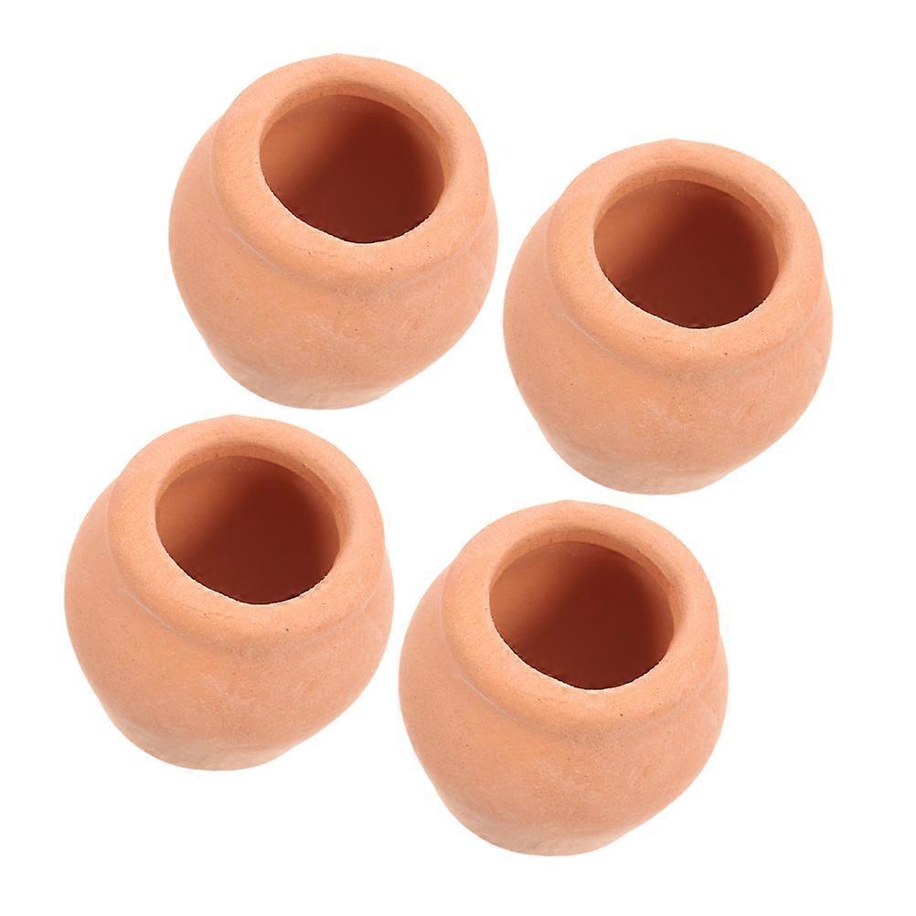 4pcs Mini Terracotta Clay Pots with Drainage for Succulents and Small Plants – Smooth Surface Indoor Planters for Gardening and Decorative Use