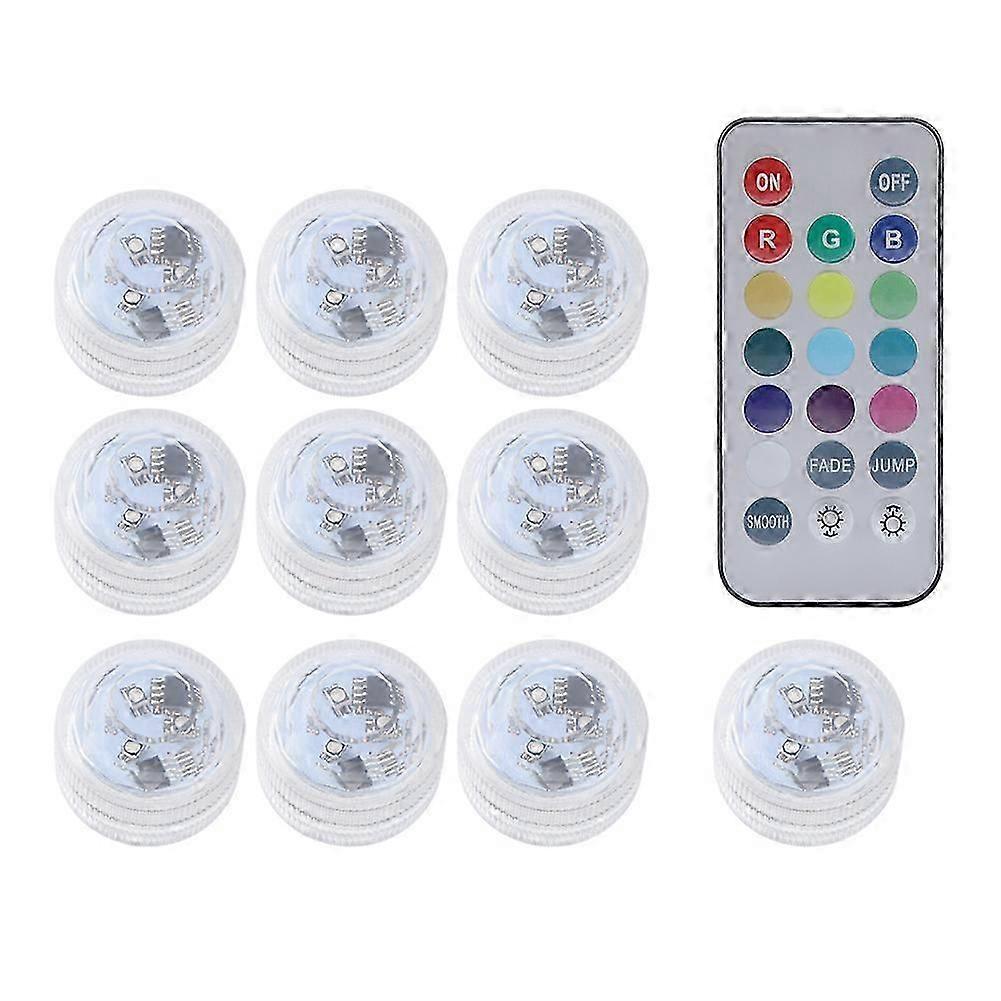 10pcs LED Waterproof Candle Lights, Submersible with Remote Control