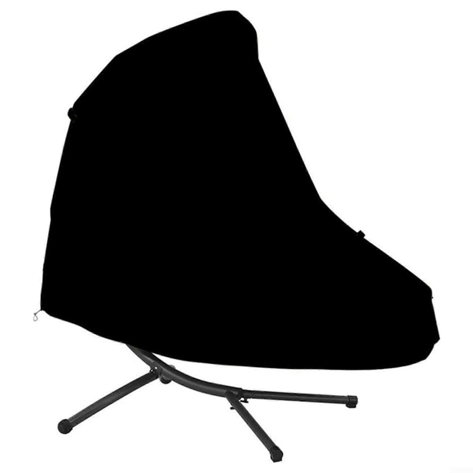 Chaiseliege Abdeckung 210D Oxford-Gewebe Wasserdicht für Terrassenschaukelstuhl mit Sonnenschirm 185x116x198 cm Schwarz