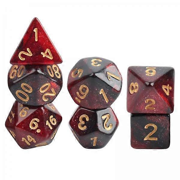 2x7x Polyhedral Dice Party Game Dice Game for DND Table Game Star Red