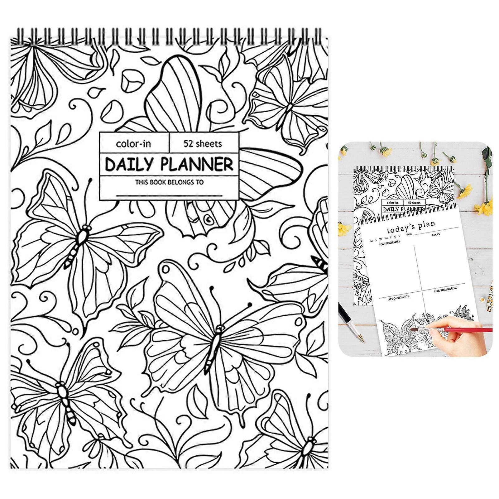 Color-In Spiral Notebook & Daily Planner Weekly & Daily Organizer Notebooks