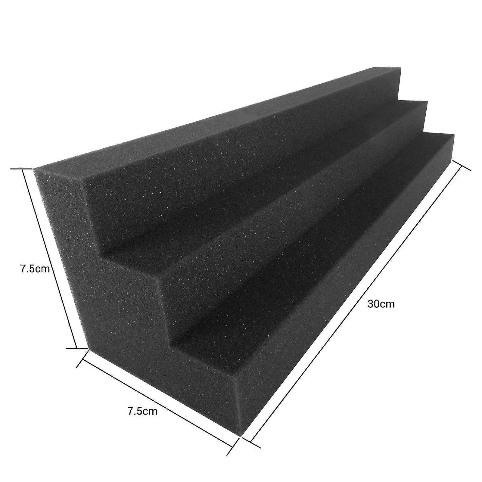 12 PCS 30 * 7.5 * 7.5cm Foam Panels High Density Sound Insulation Fire Retardant Wedge Foam for Home Studio Theater