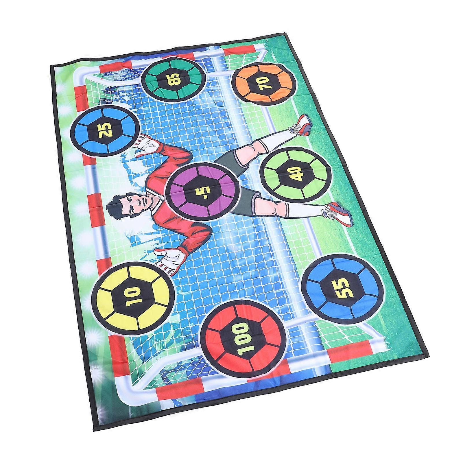 Soccer Ball Game Set with 2 Balls Air Pump Skill Development Mat Toss Soccer Target Goal Game for Indoor Outdoor Backyard 