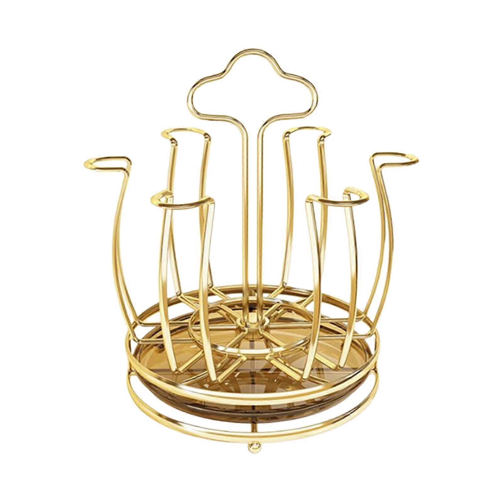 Rotating Cup Drying Rack Stand Mug Draining Organizer 360 Degree Rotary Cup