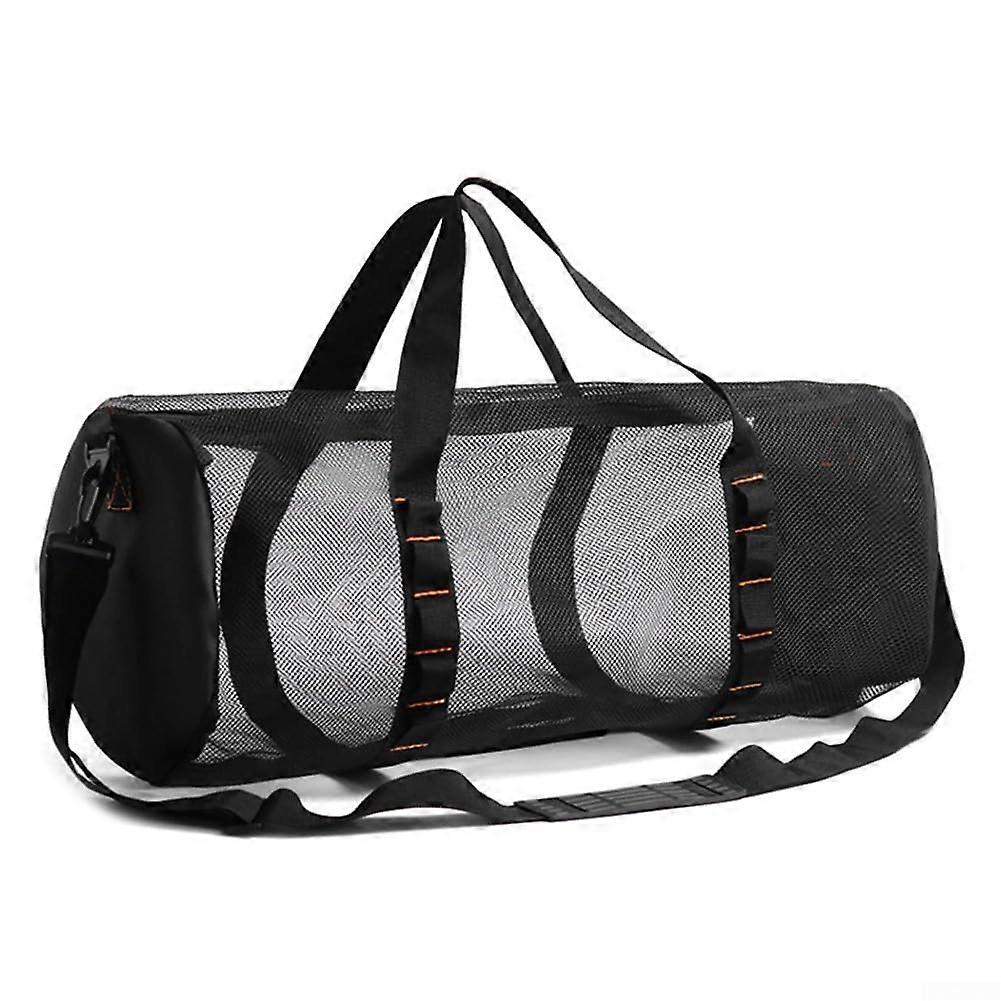 Net bag for diving equipment, compact, suitable for diving, gym, beach, swimming, nylon material black