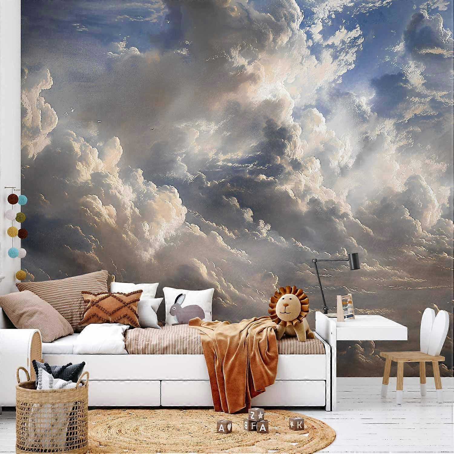 Self-adhesive wall mural - Golden reflections on clouds announcing twilight