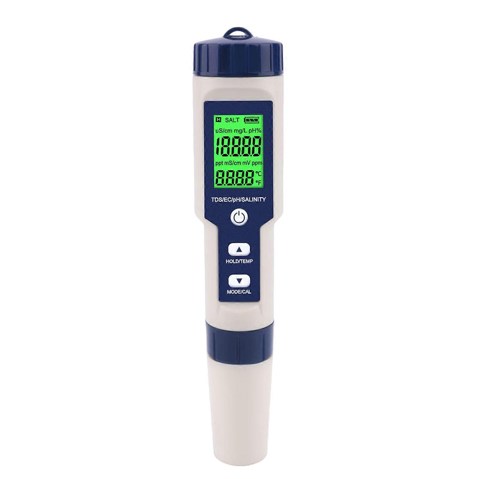 5-in-1 LCD TDS PH Meter Swimming Pool Conductivity Salinity Test Measures
