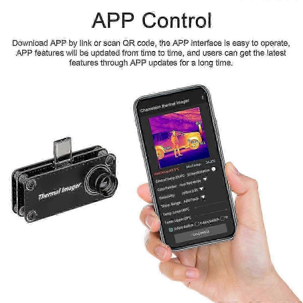 Type-c Infrared Thermal Imager -20-1000 Tempreature Measuring Meter Android Phone Infrared Thermal Imager