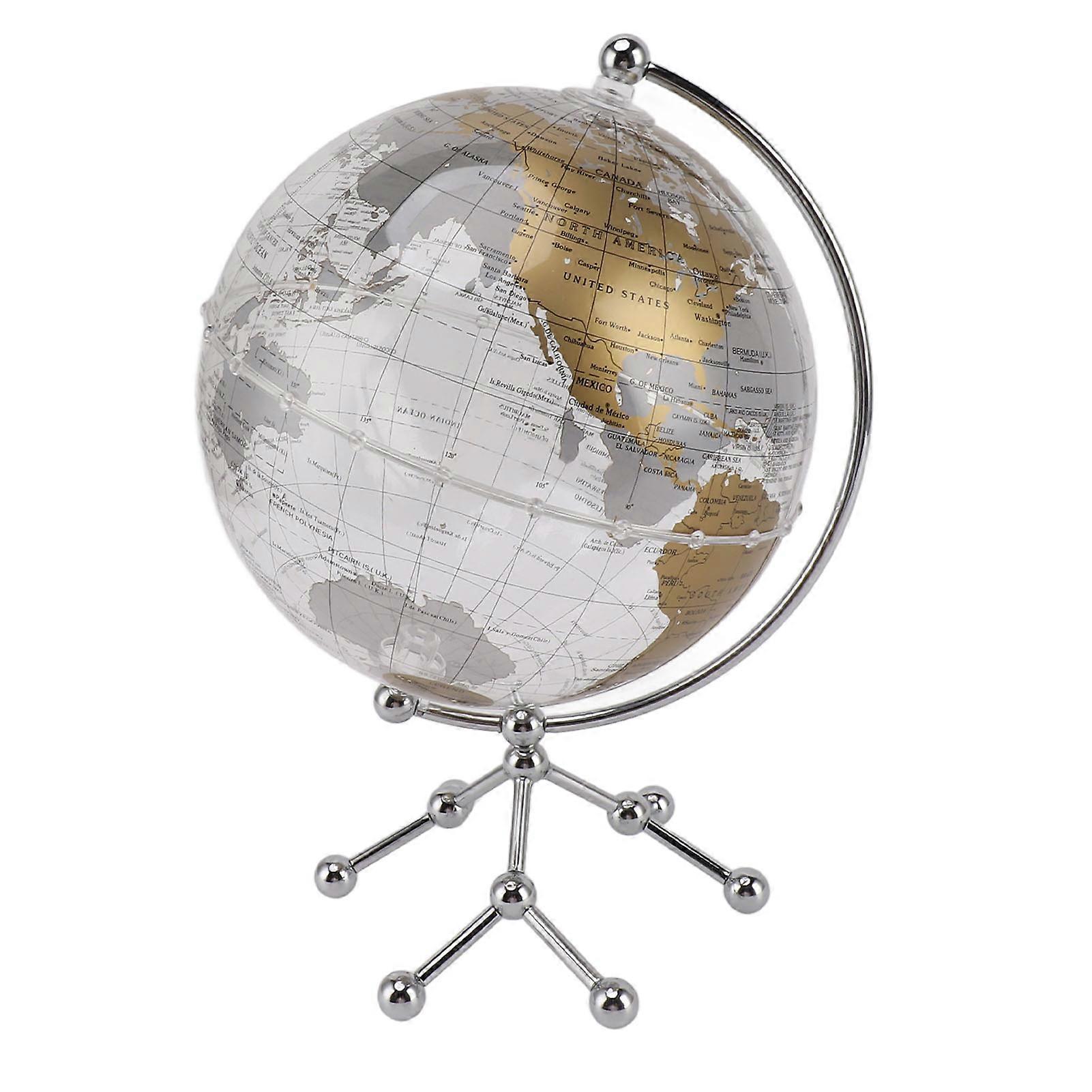 Illuminated Earth Globe Rotating World Globe with String Light for Home Decoration 