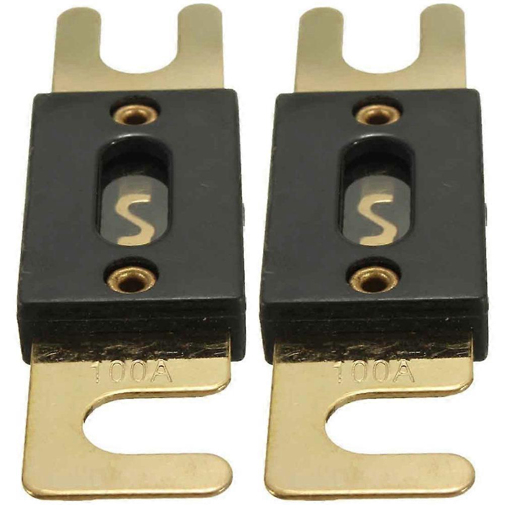 2pcs Inline Fuse for Car Audio Video System Gold Plated Auto Fittings 125A