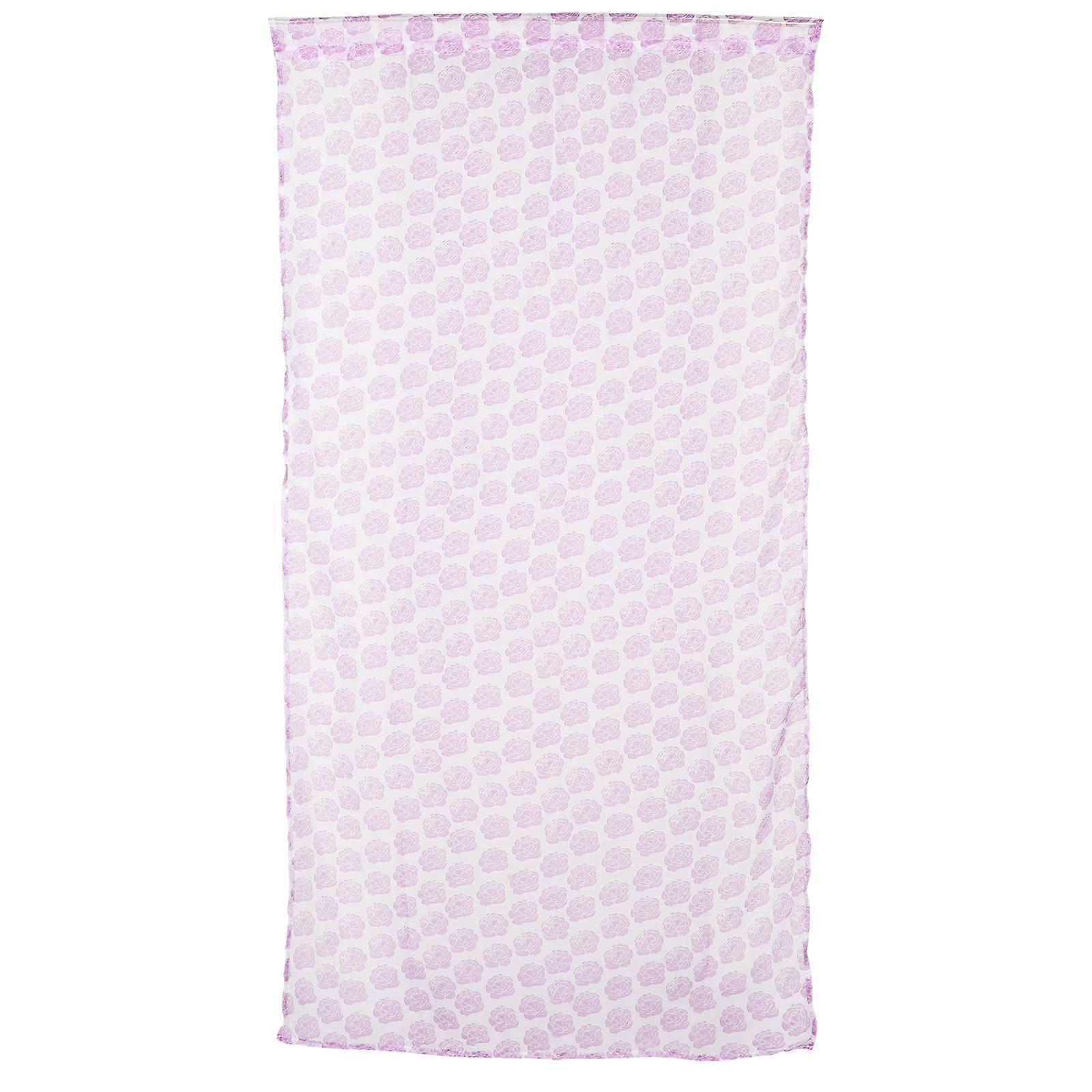 Floral Sheer Curtains Purple Polyester Elegant Design for Home Door Window Balcony 200x100cm Privacy 1Pcs