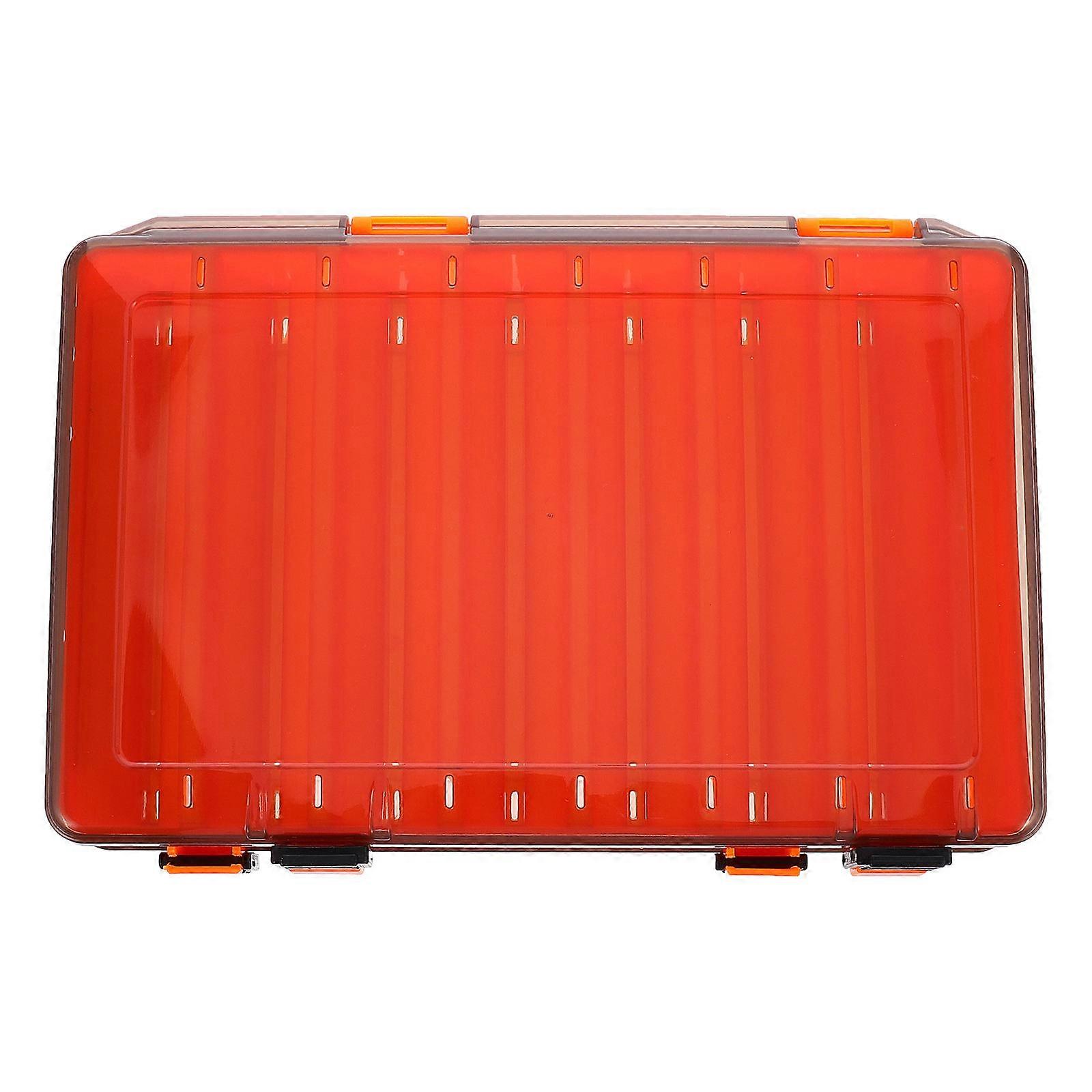 Lure Tray Boxes Double Layer Orange Waterproof Organizer For Ice Fishing Beginners 1Pack