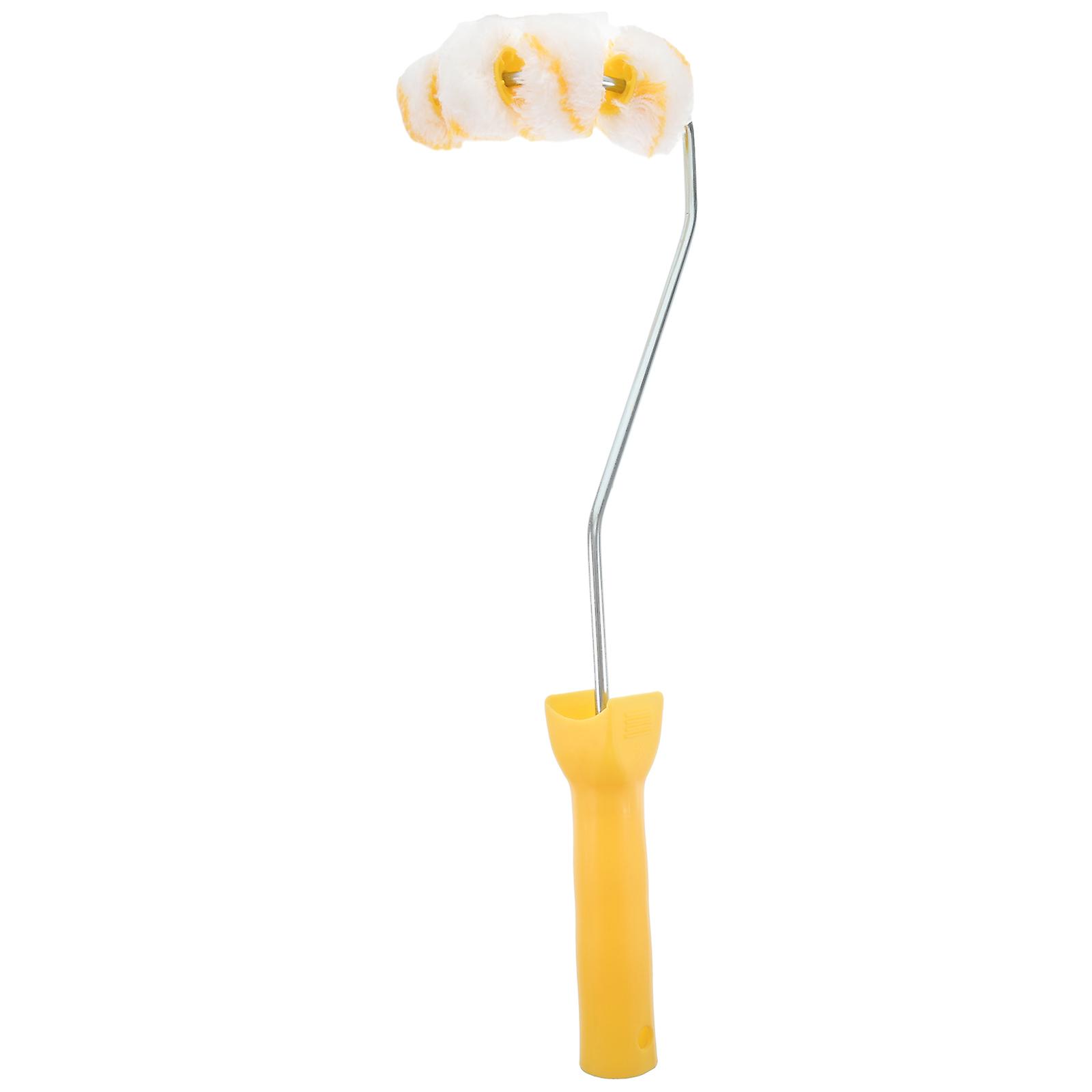 Boru Parça Rulo Tekerlekleri Tüp Rulo Fırça Borular için İtfaiye Boya Fırçası Sarı 1 Adet