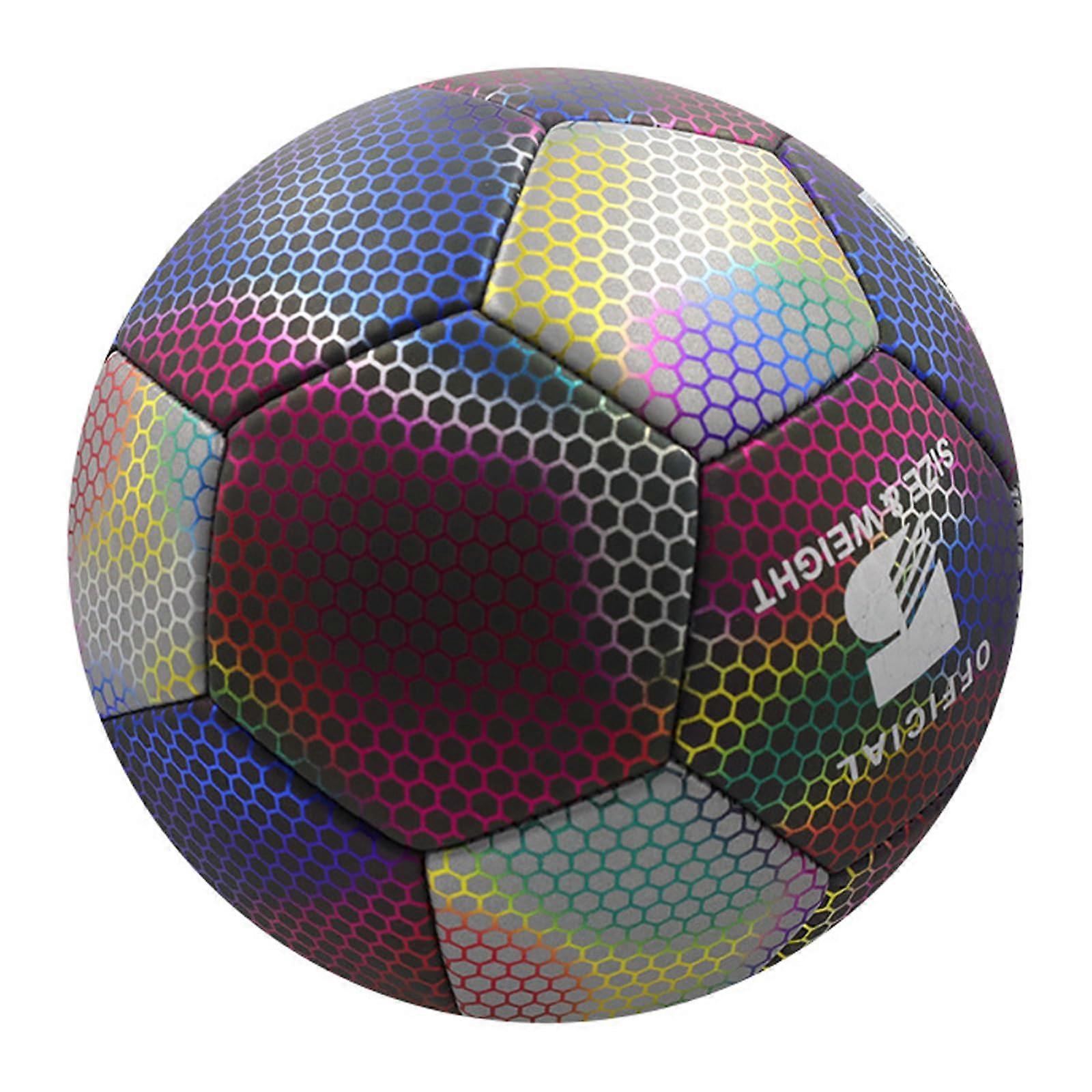 Footcer Night Glow Reflective Footballs for Indoor and Outdoor Training, Size 5, Durable Material for Team Play