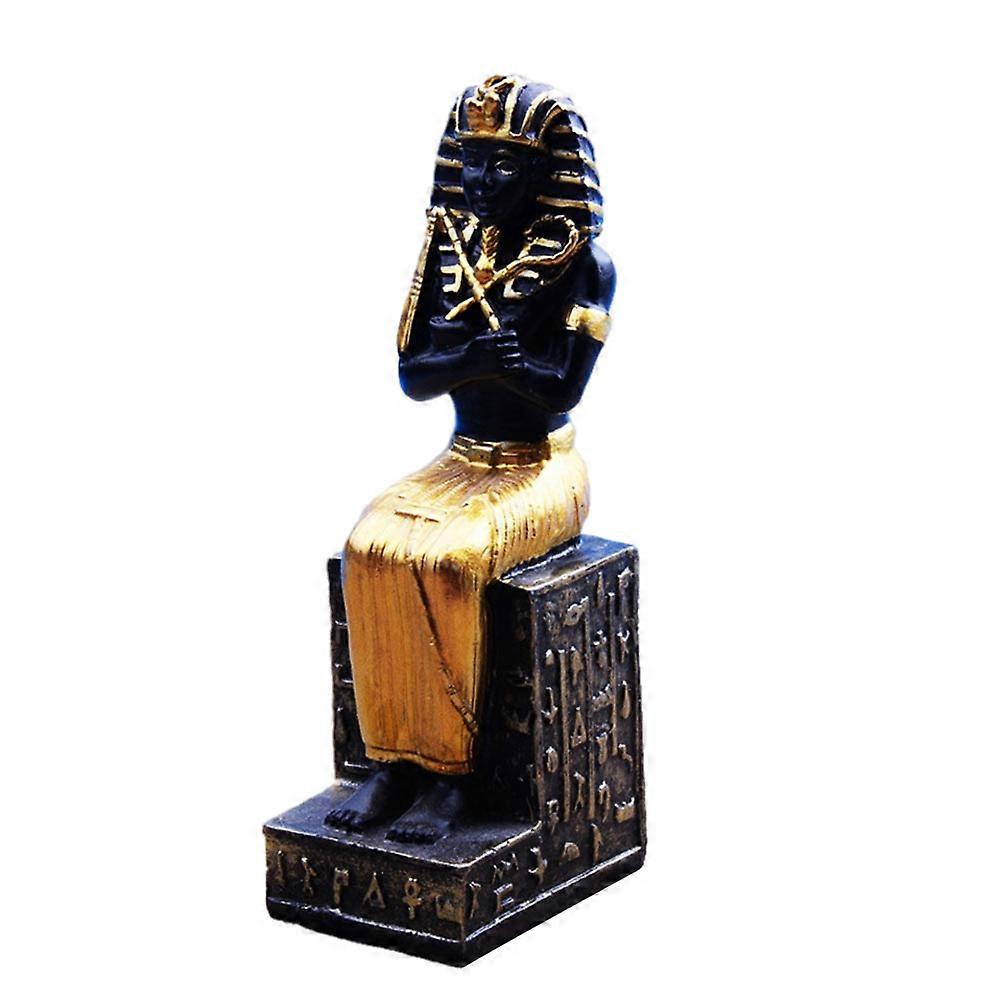 Ancient Egypt Pharaoh Statue Resin Home Office Decor Black 1 Pc  Compact Size