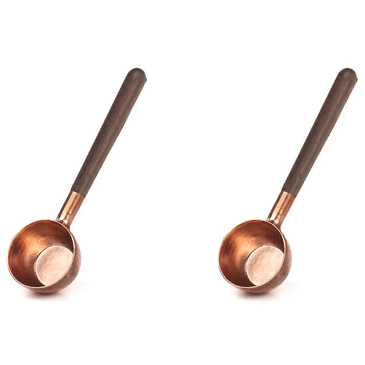 Coffee Bean Measuring Spoon Solid Wood Copper Measuring Spoon