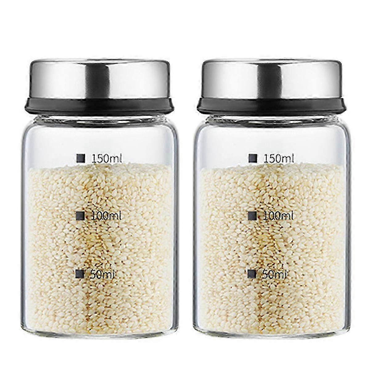 2 Spice Jars With Twist Lid, Borosilicate Jar, 150ml Spice Jar, Spice Shaker With Spice Hole