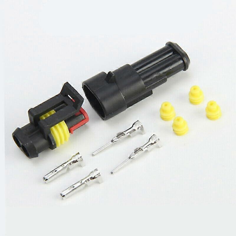 10 Set 2 Pin Sealed Automotive Wire Connector Kit for Car Electrical Terminals