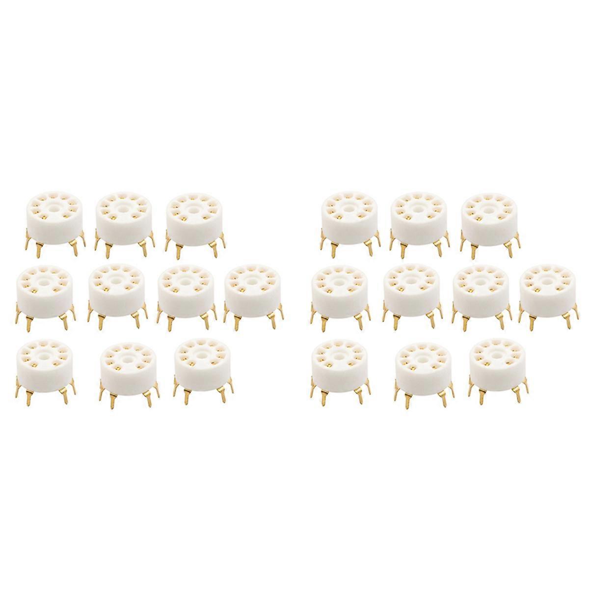 10PCS PCB 9Pin 陶瓷 B9A 真空管插座音频 HIFI DIY 放大器，适用于 12AX7 12AU7 12AT7 ECC81 ECC82