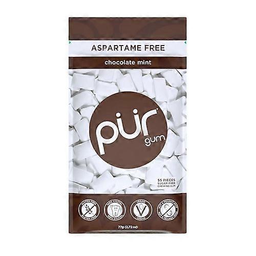Pur Gum Natural Chocolate Mint Flavored Gum, 55 Pieces (12 Count)