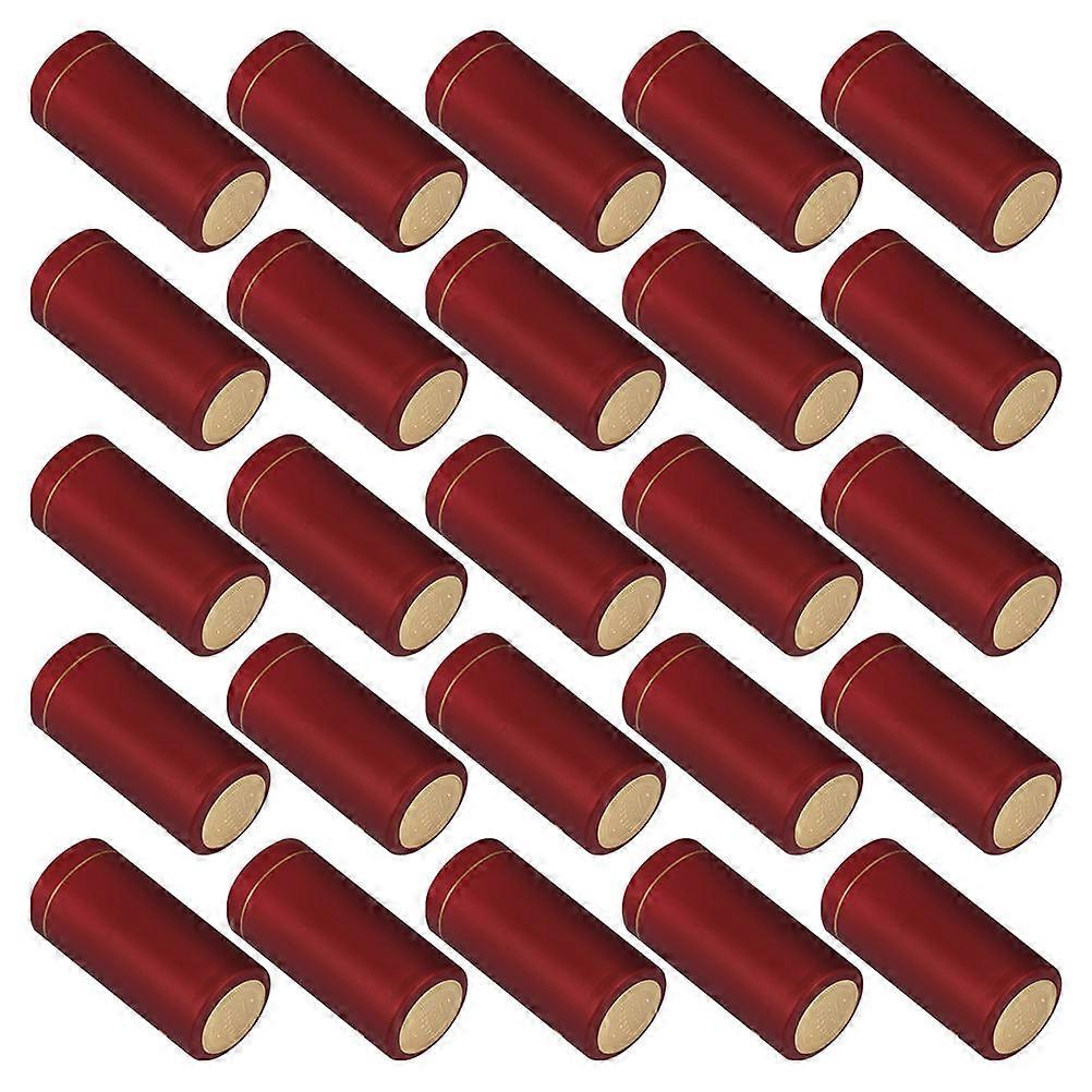 Capsules Heat Shrink Caps For Home Winemaking Red Round Sealing 25Pcs
