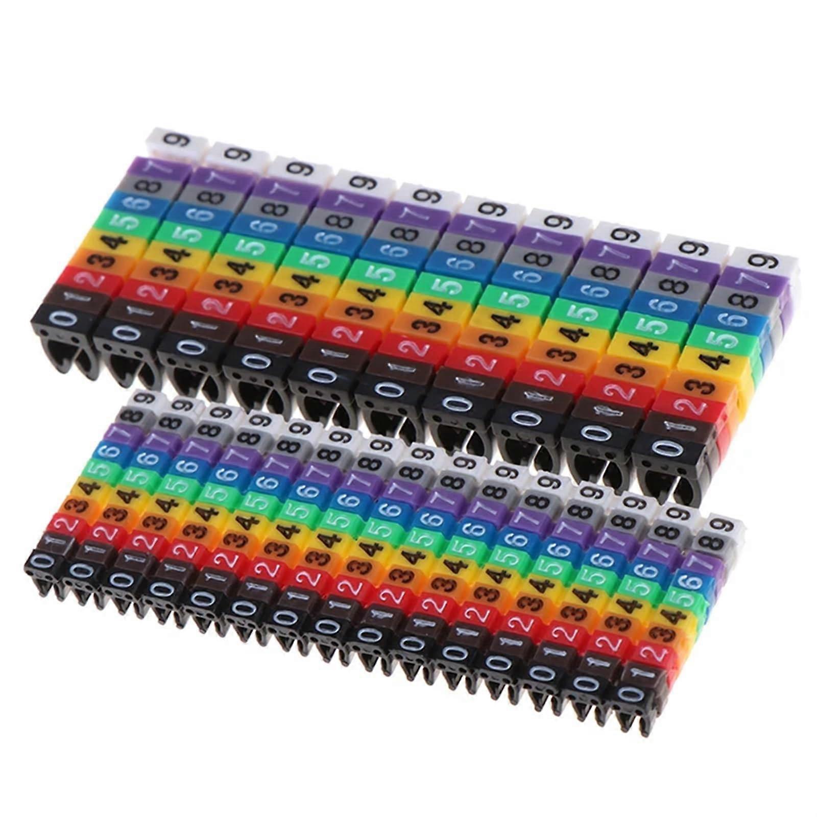 Kabeletiketten Labels, 150 Stück Bunte Kabelmarkierungen C-Typ 2-3 mm Kompatibel Auffällig und Leicht Identifizieren
