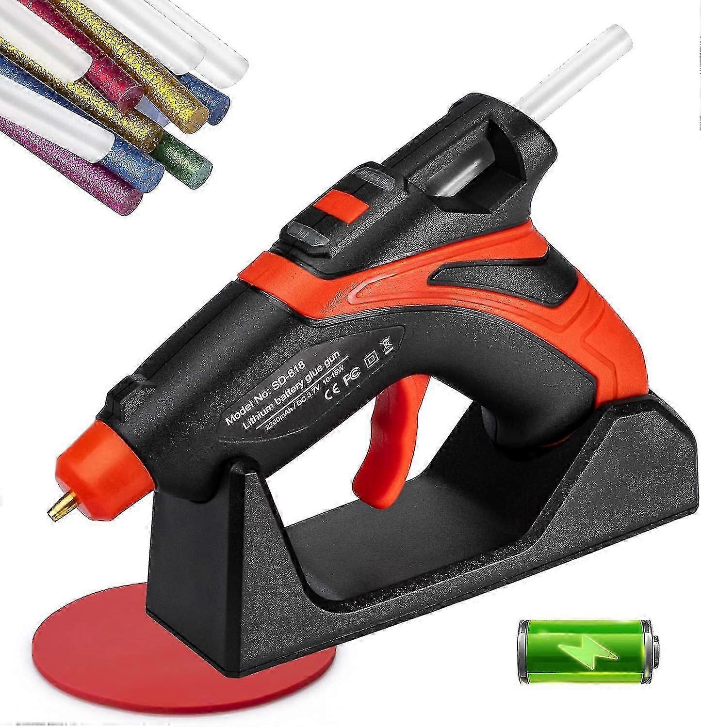 Cordless Glue Gun for 30 Glue Sticks (7mmx150mm), USB Rechargeable for Quick Home Repair and Arts