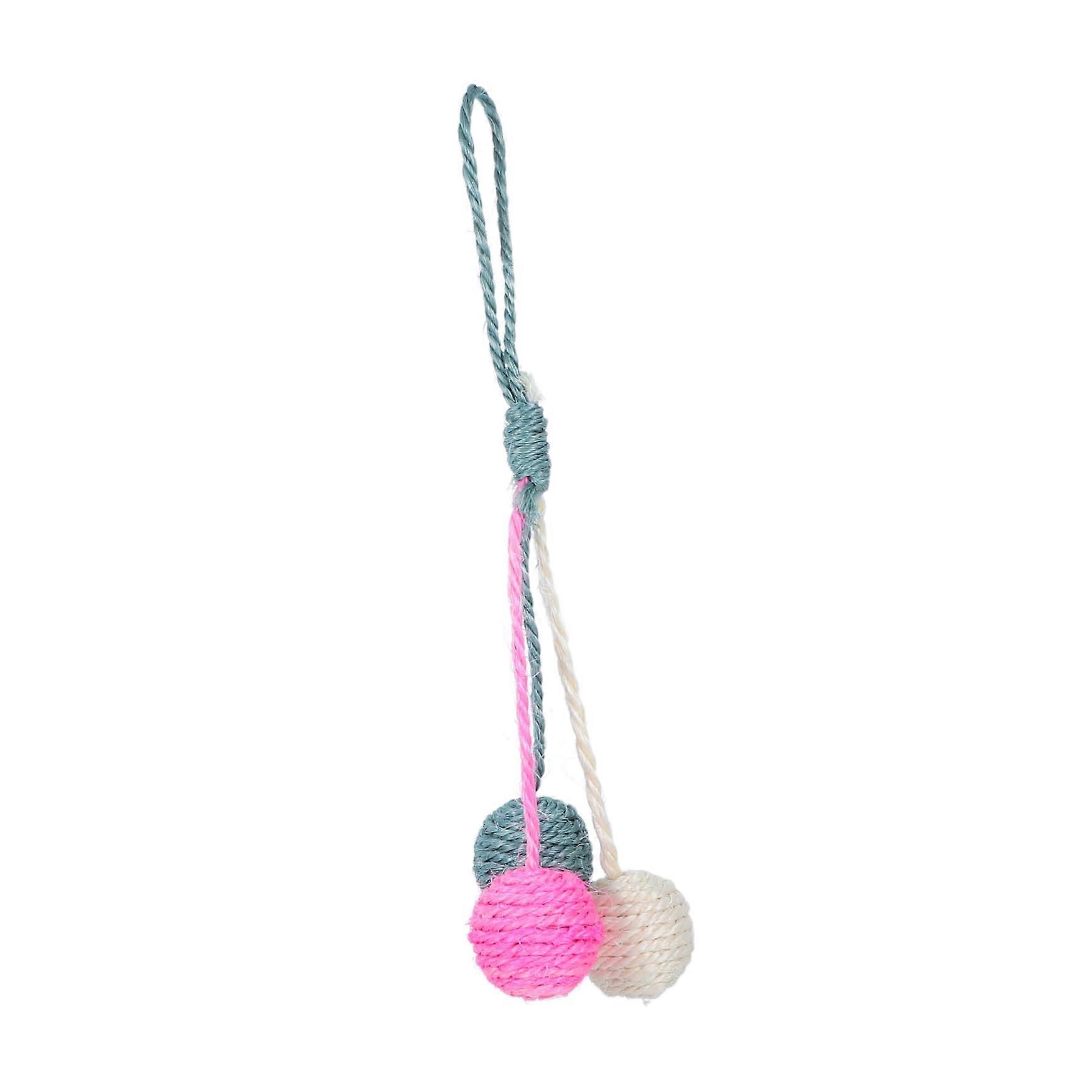 Hanging Interactive Cat Ball - Durable Sisal, Multicolor Kitten Toy For Exercise And Movement, Easy Install