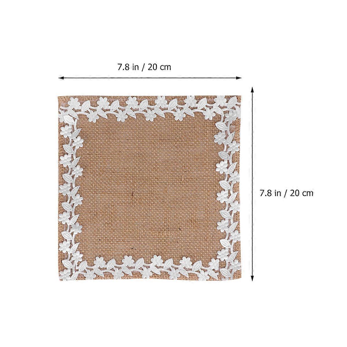 Decor Dining Table Place Mats Linen American-Style Placemat 20X20Cm Rectangular Shape 2Pcs