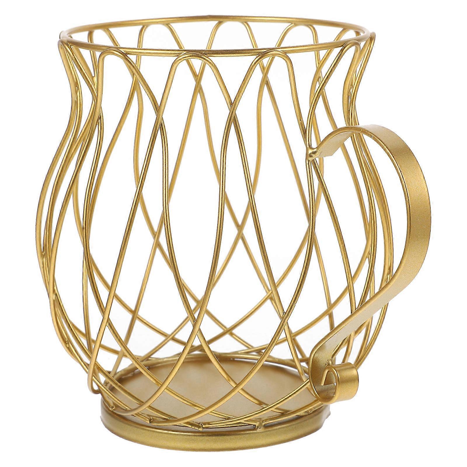 Coffee Capsule Storage Basket, Iron Organizer Holder for Home and Cafe, Sturdy Open Design, Convenient for Snacks and Fruit
