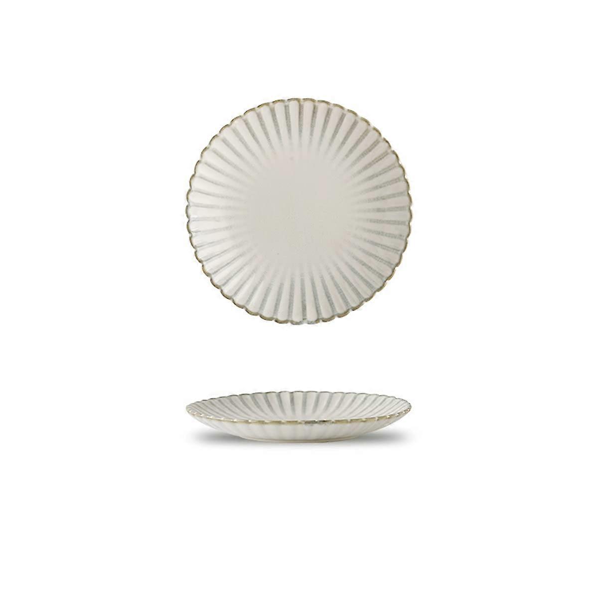 Plate Set Salad Plates, Matte Porcelain, 6/8/10 Inch Flower Shape, Set of 2.10 inches.