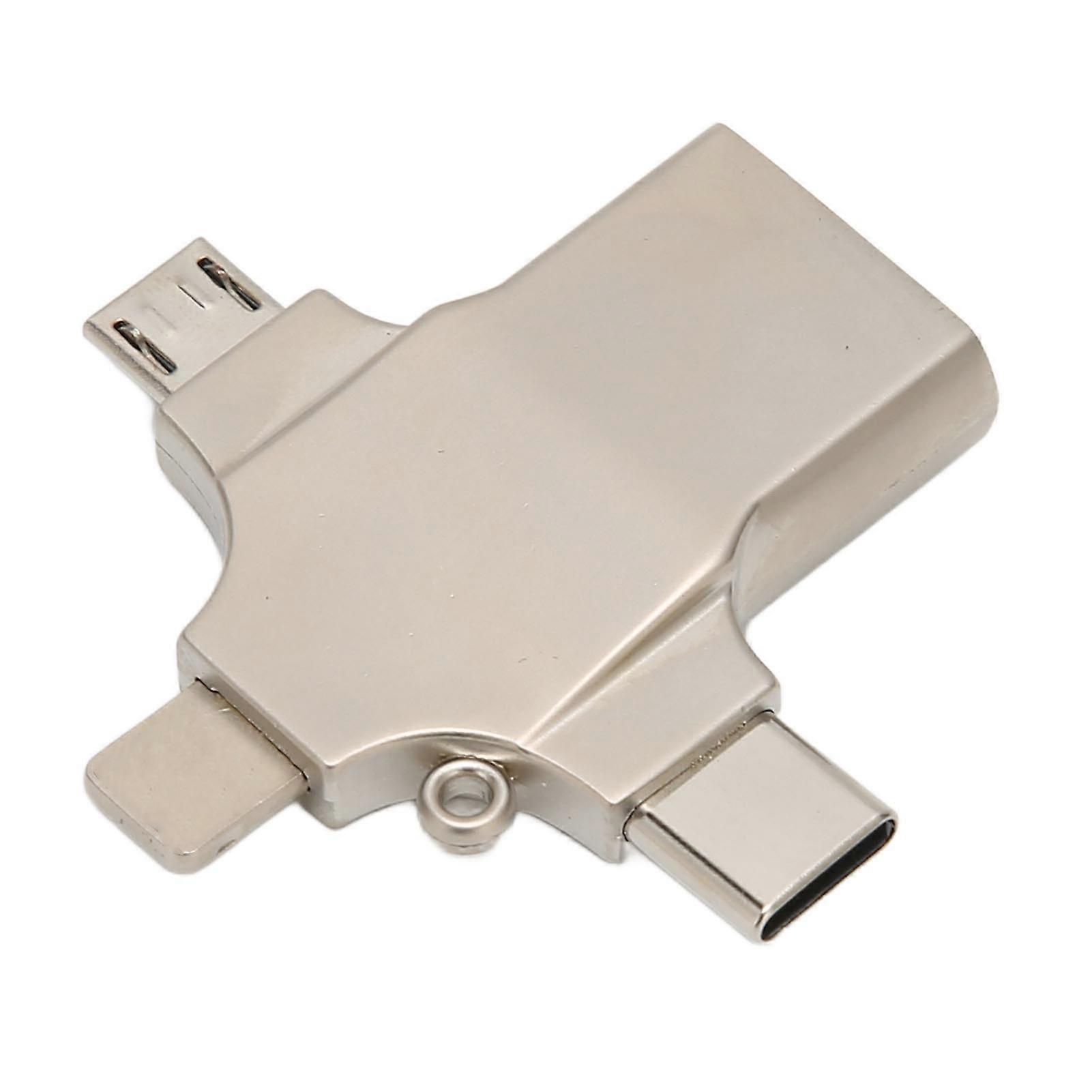 3 في 1 من النوع C Micro Ligthning إلى محول USB OTG من سبائك الزنك بحد أقصى 10 جيجابت في الثانية لشحن ناقل الحركة