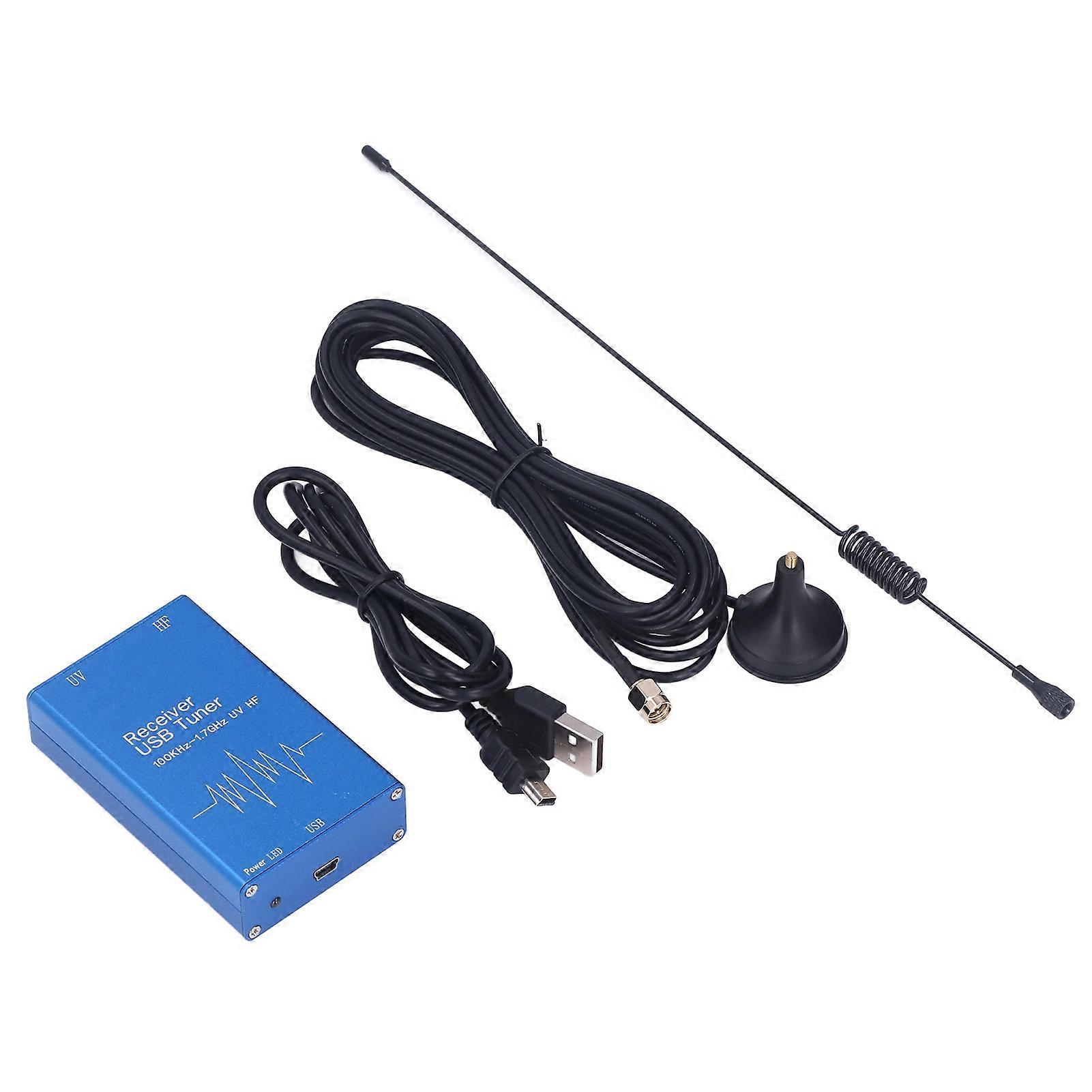 RTL SDR USB Receiver Wireless 100KHz‑1.7GHz UHF UV HF Full Band Electronic Component