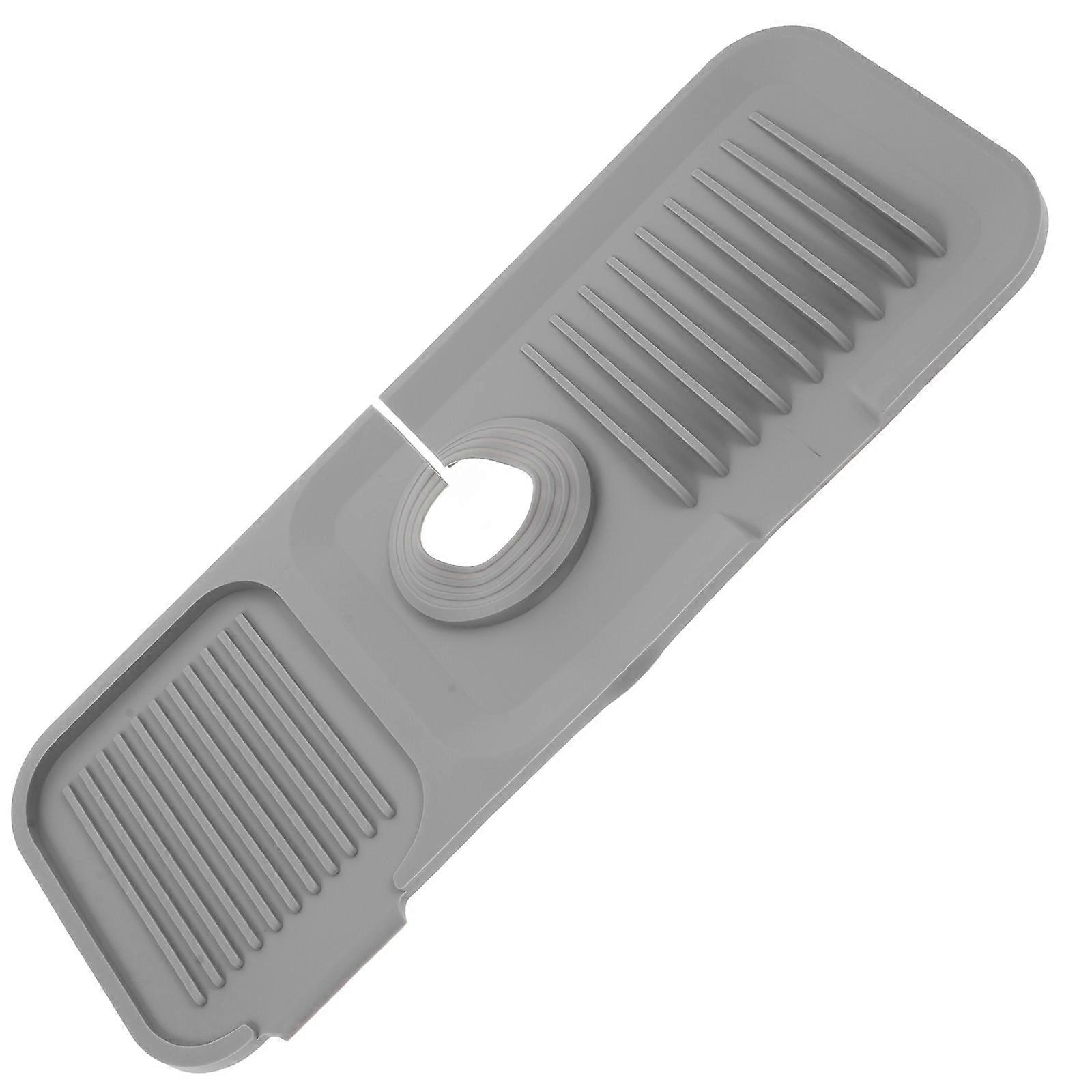 Kitchen Sink Splash Guard Faucet Mat Water Absorption Dark Grey 37.00X14.00X1.70CM 1Set