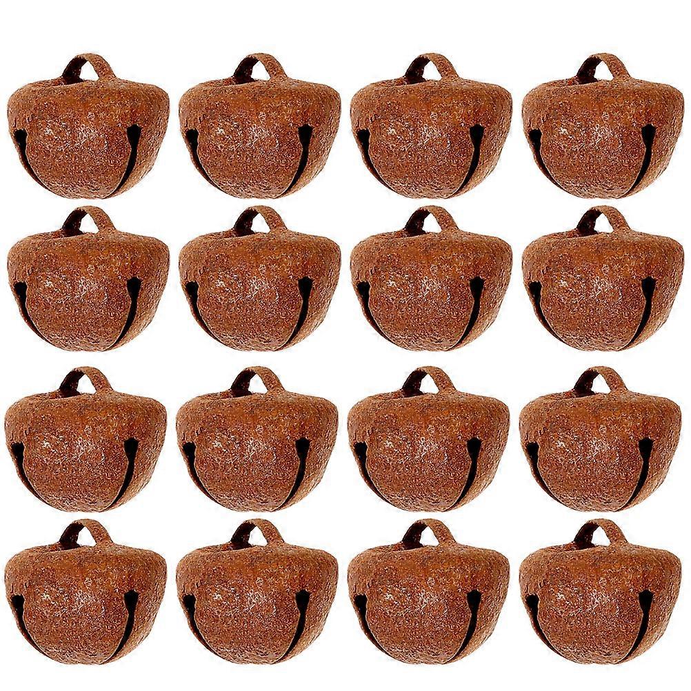 50pcs Vintage Rusty Bell Charms, Hollow Jingle Bells for Christmas Crafts, DIY Decorations, Party Ornaments, Xmas Hanging Accessories