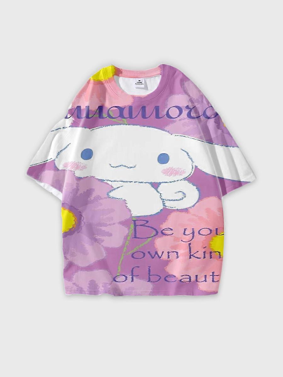 T-shirt round neck Pattern loose short sleeve JW1002