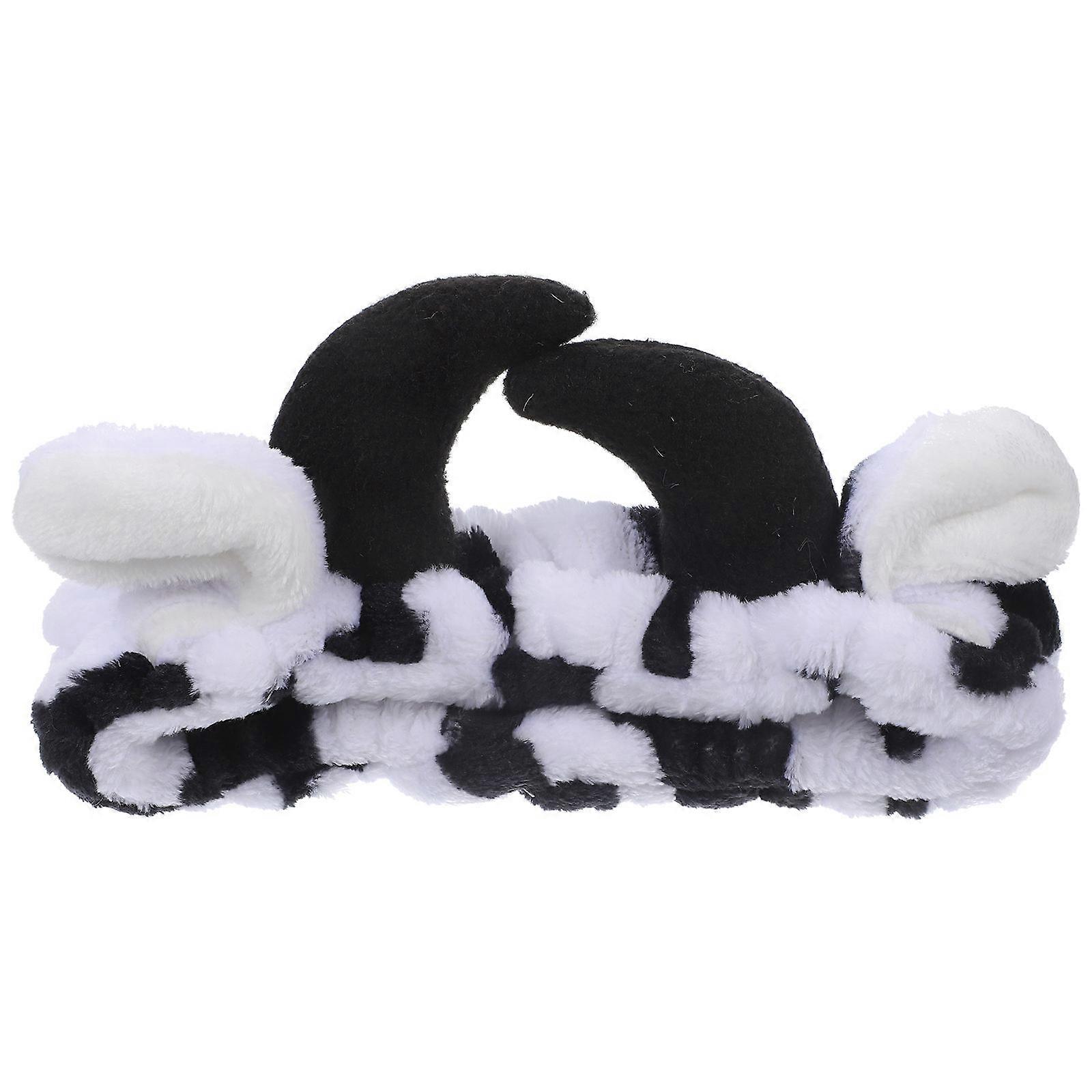 Cute Stretchy Cow Horn Headband for Women – Soft, Skin Friendly Hair Accessory for Spa, Shower, Makeup Use – Stylish Tidy