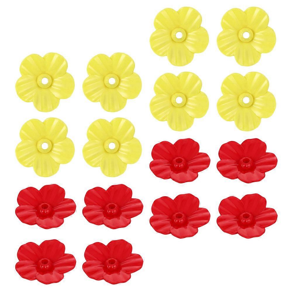Red Hummingbird Feeders Replacement Flower Parts Made of Durable Plastic for Home Use 18 Pcs
