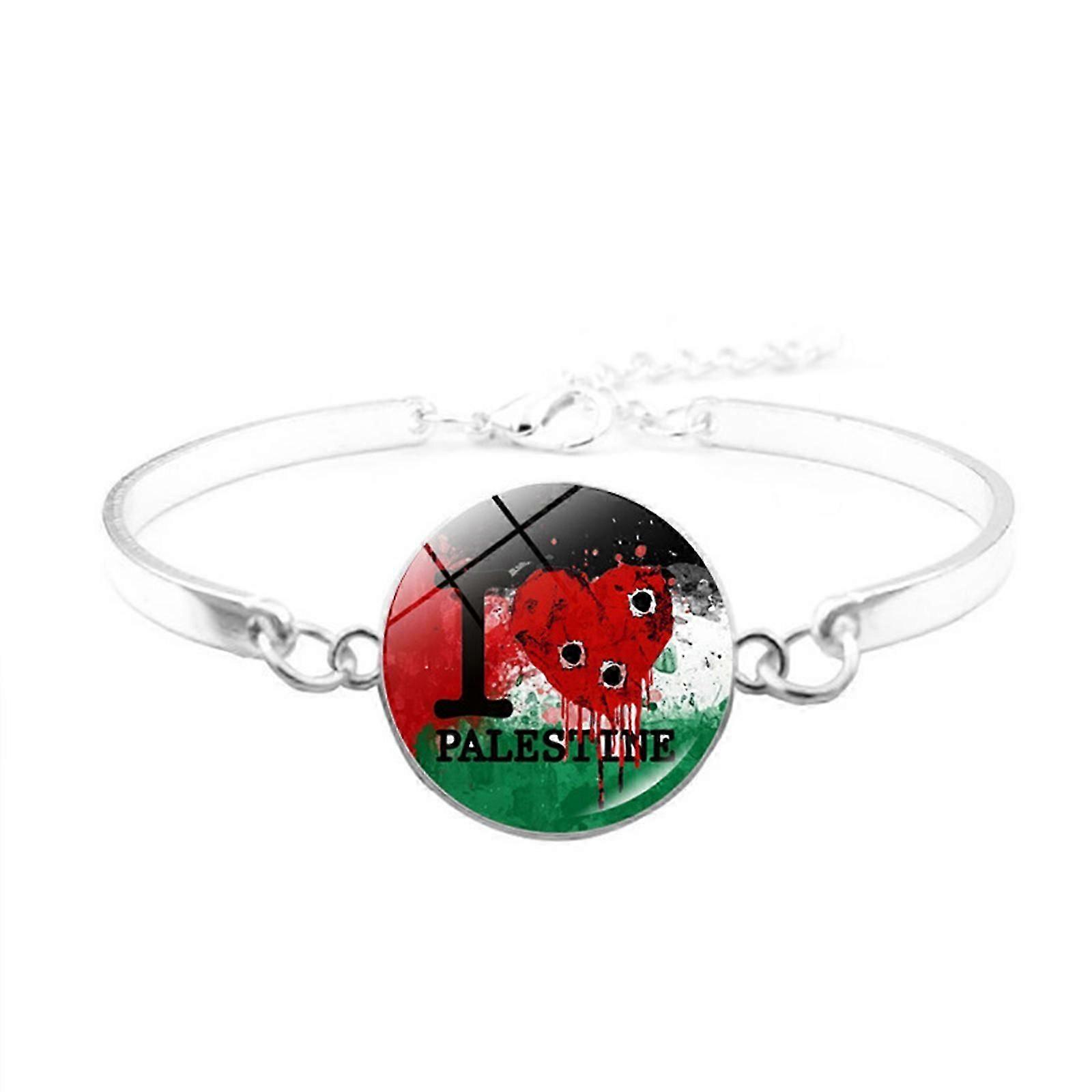 سوار العلم الفلسطيني ، أقف مع دعم فلسطين سوار العلم الفلسطيني ، هدية مجوهرات للنساء والفتيات ، للملابس اليومية