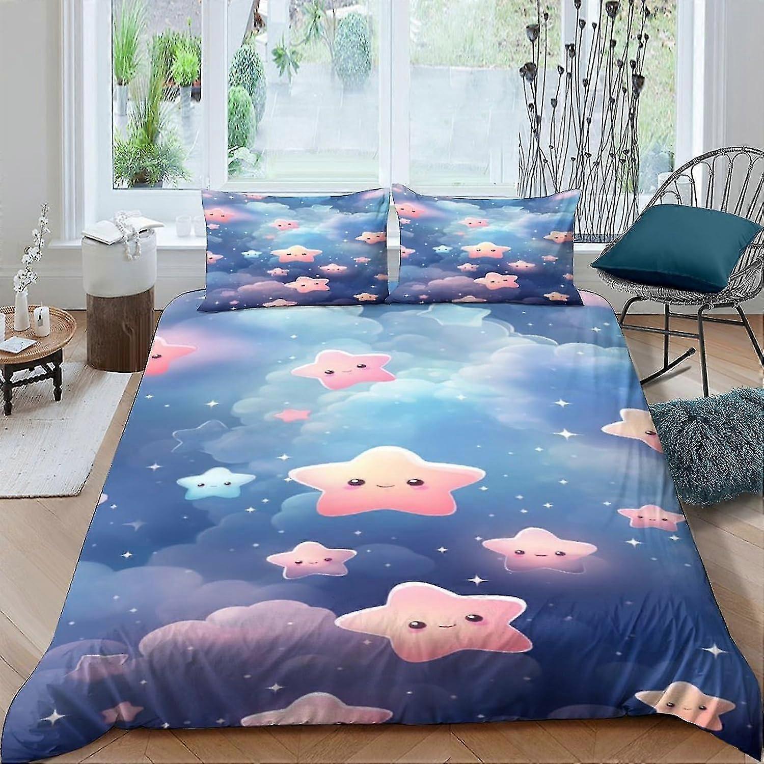 Ultra Soft Microfiber Duvet Cover Set 3 Pieces with Pillowcases for Double Size Bedding