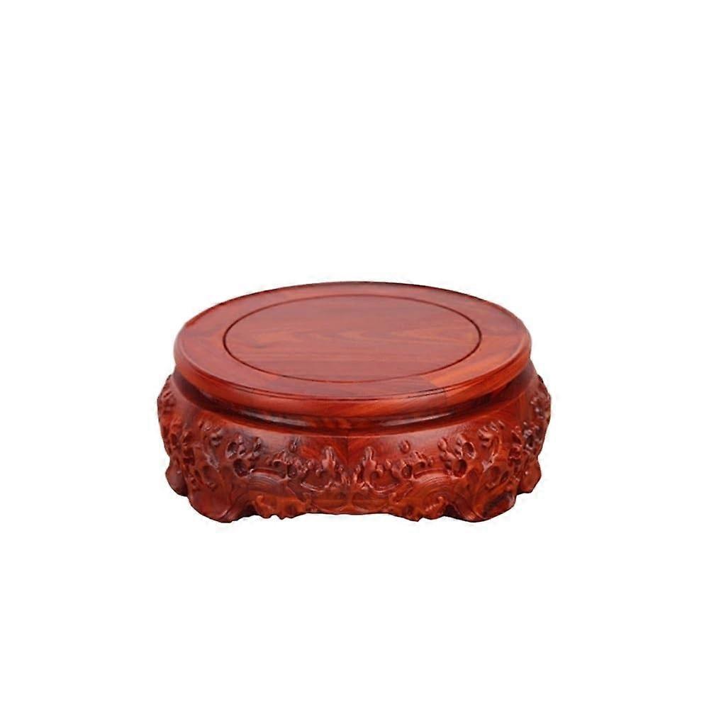 Vase Bonsai Handicraft Ornaments Solid Wood Round Vase Base Flower Pot Teapot Base Holder Display Stand Base
