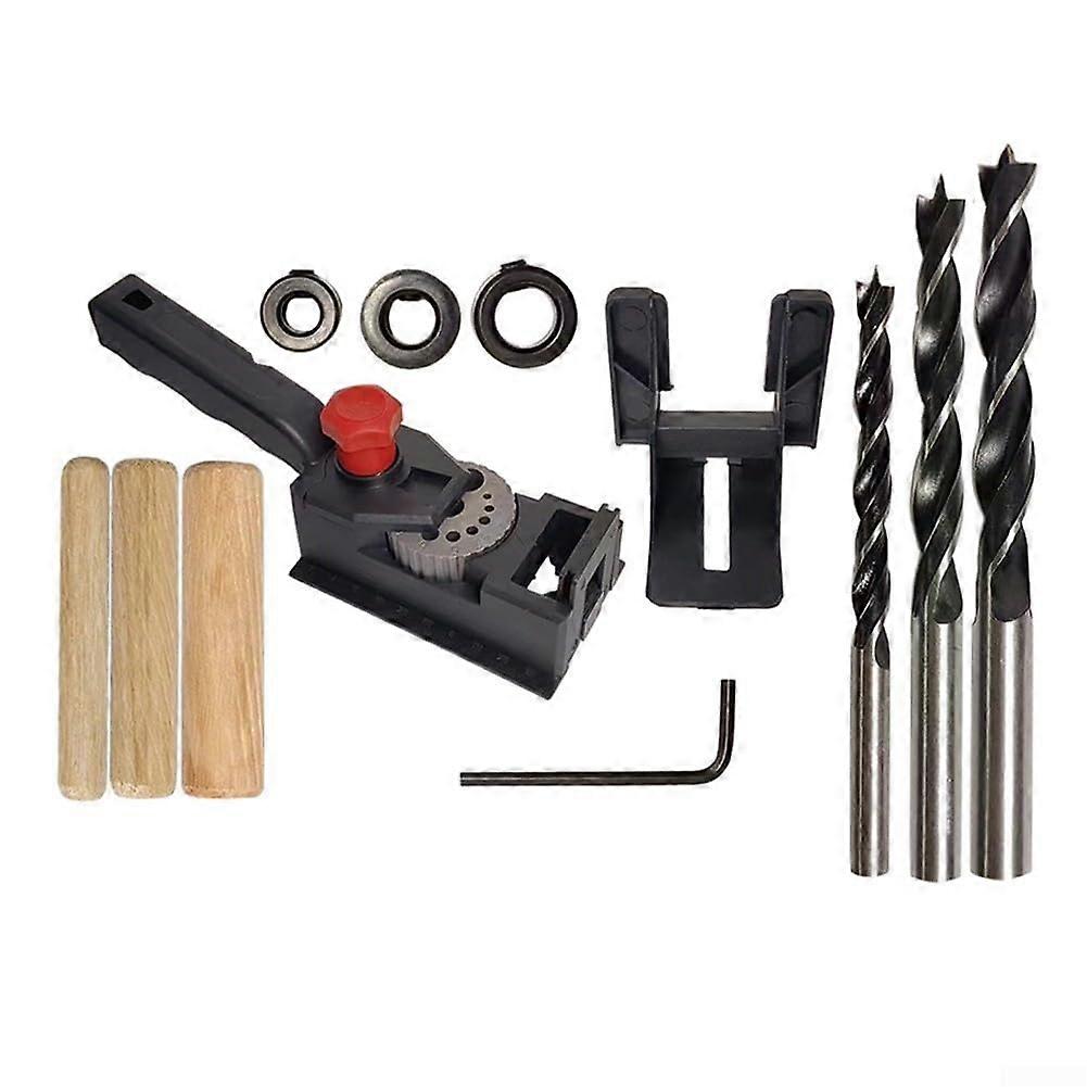 Woodworking Dowel Jig for Handheld Drilling, Adjustable Metal Sleeve for Precision Dowel Holes, Compatible with Various Woods