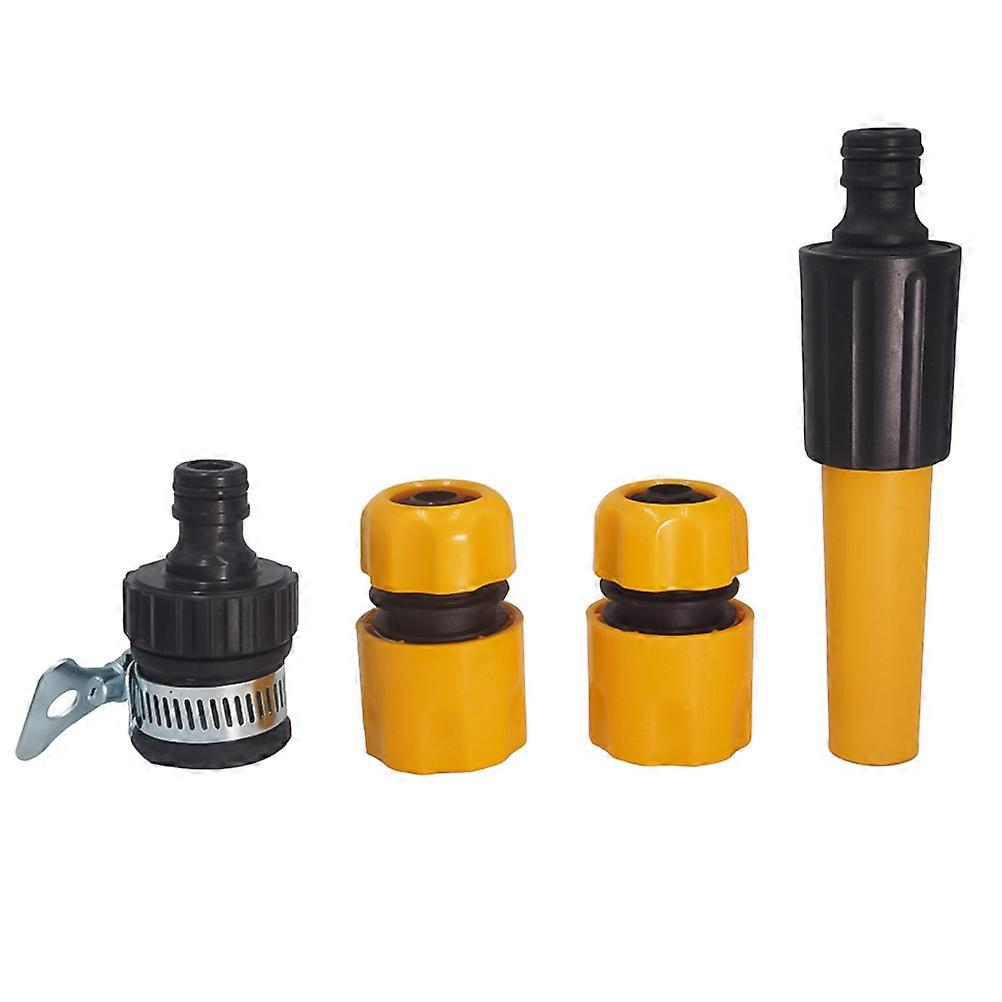 Garden Hose Quick Connector Set for Home Use with Spray Gun and Nozzle 4PCS Assorted Color ABS and